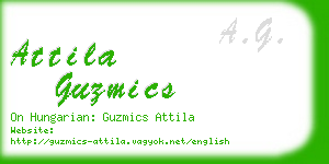 attila guzmics business card